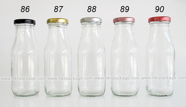 ขวดแก้วเหลี่ยมใส่นม ขวดแก้วน้ำผลไม้ หมายเลข 86-90