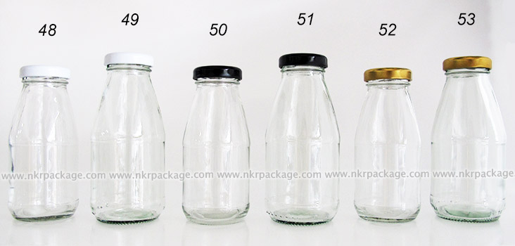 ขวดแก้วใส่นม ขวดแก้วน้ำผลไม้ แบบ 48-53 ขวดแก้วใส่นม ขวดแก้วน้ำผลไม้ แบบ 48-53