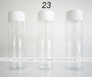 หลอด PVC 80 ml. สีใส + ฝาเกลียว หมายเลข23
