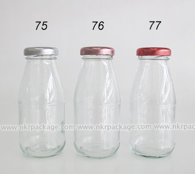 ขวดแก้วใส่นม ขวดแก้วน้ำผลไม้ หมายเลข 75-77