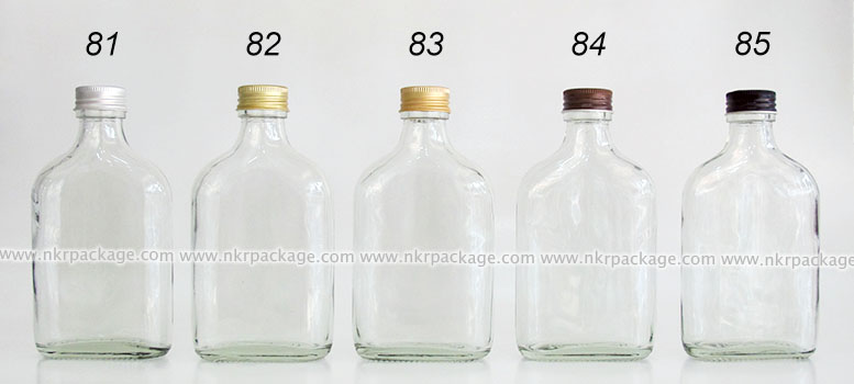 ขวดแก้วแบน (แบนกั๊ก) ใส่ชา/กาแฟ/น้ำผลไม้ หมายเลข 81-84
